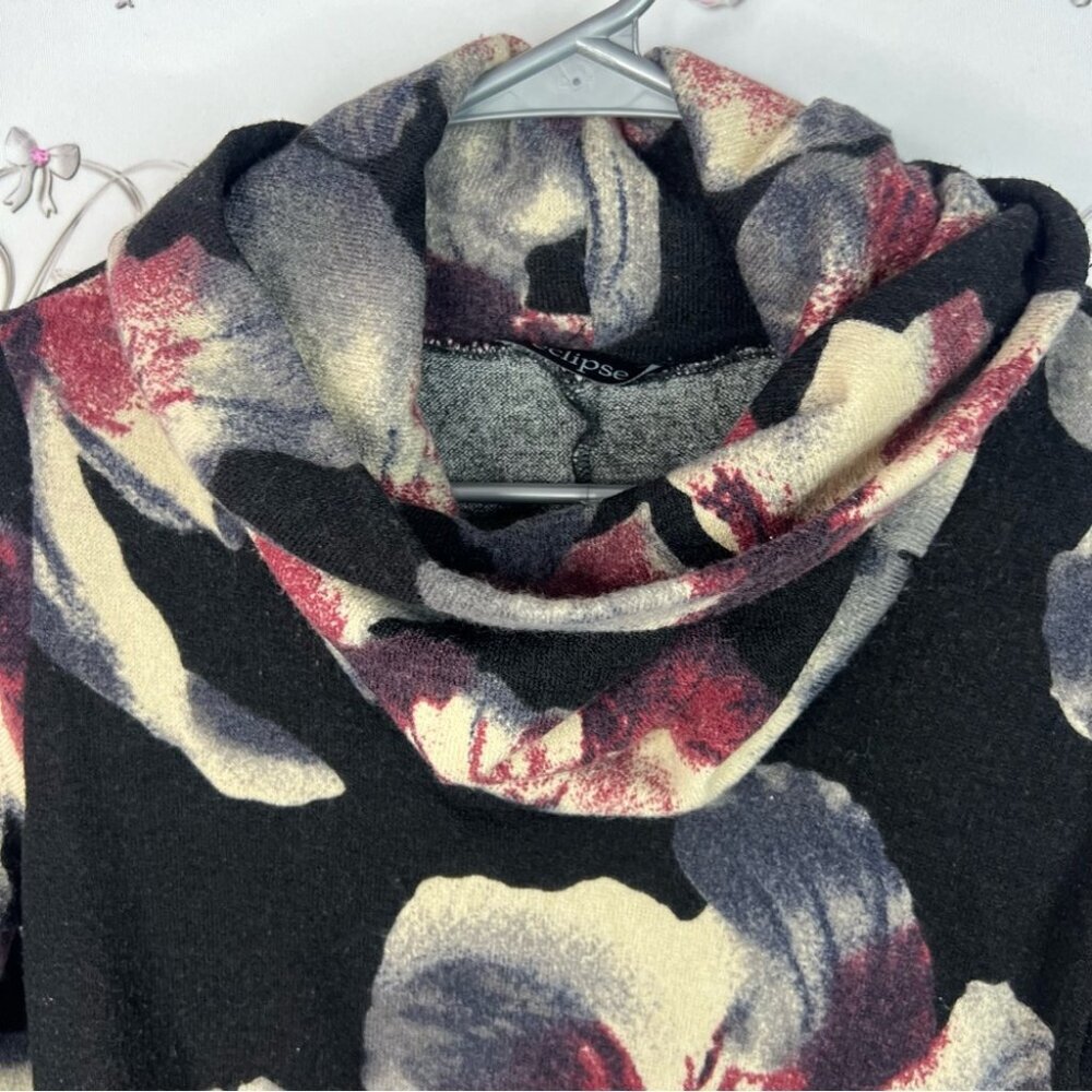 Eclipse dress turtleneck flowers floral long top Multicolor Fabric flowers - Picture 5 of 9
